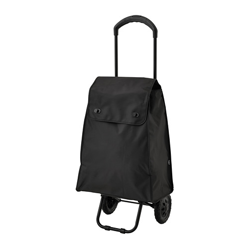 KNALLA Shopping bag with wheels black IKEA