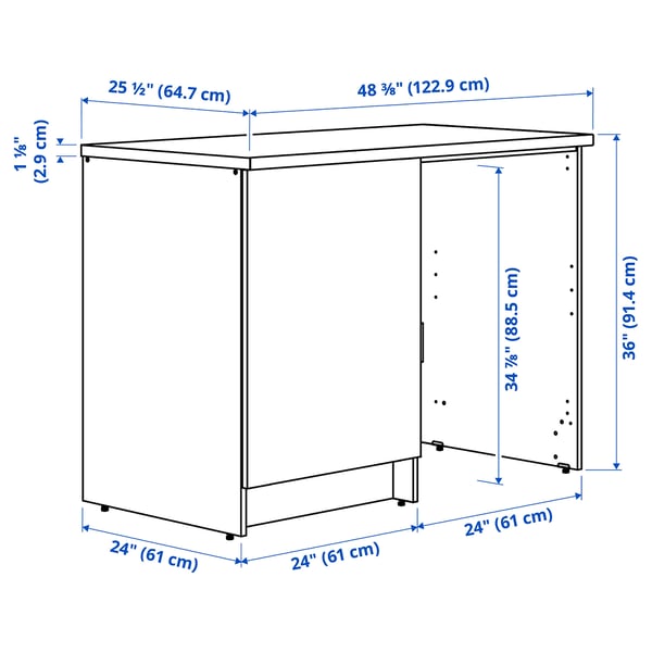 Illustration with measurements for the product: KNOXHULT.