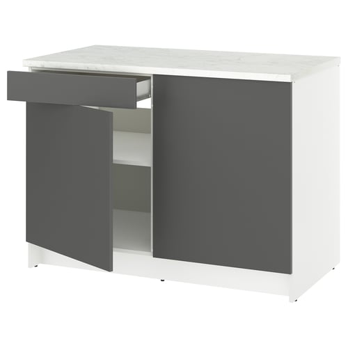 KNOXHULT Base cabinet with doors and drawer - dark gray 48x24x36 "