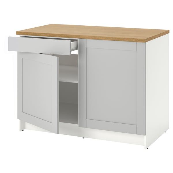 Knoxhult Base Cabinet With Doors And Drawer Gray Countertop Length 48 3 8 Ikea