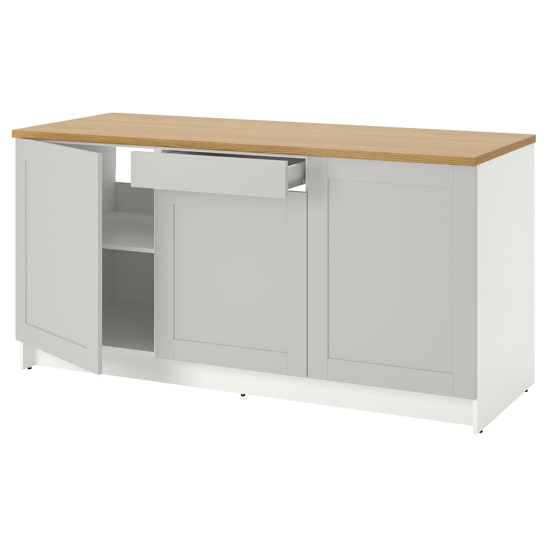 KNOXHULT Base with doors and drawer, gray, Countertop length 72 3/8" IKEA
