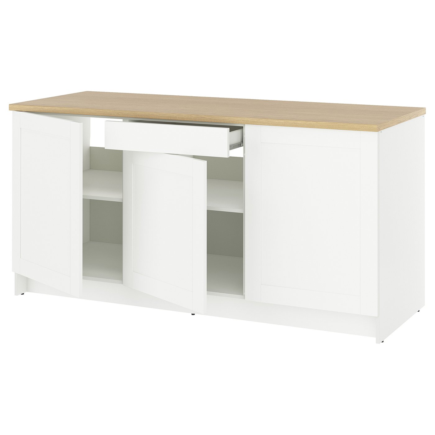 KNOXHULT base cabinet with doors and drawer, white frame, 72x24x36