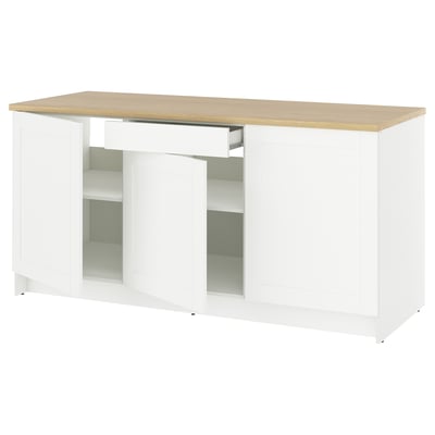 KNOXHULT Base cabinet with doors and drawer, white frame, 72x24x36 "