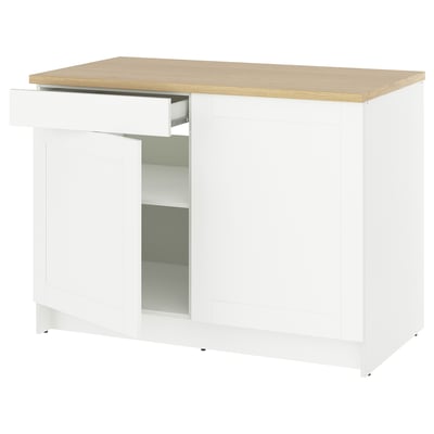 KNOXHULT Base cabinet with doors and drawer, white frame, 48x24x36 "