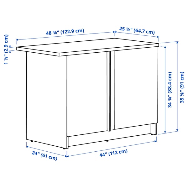 KNOXHULT Base corner cabinet, oak effect, 44x24x36 "