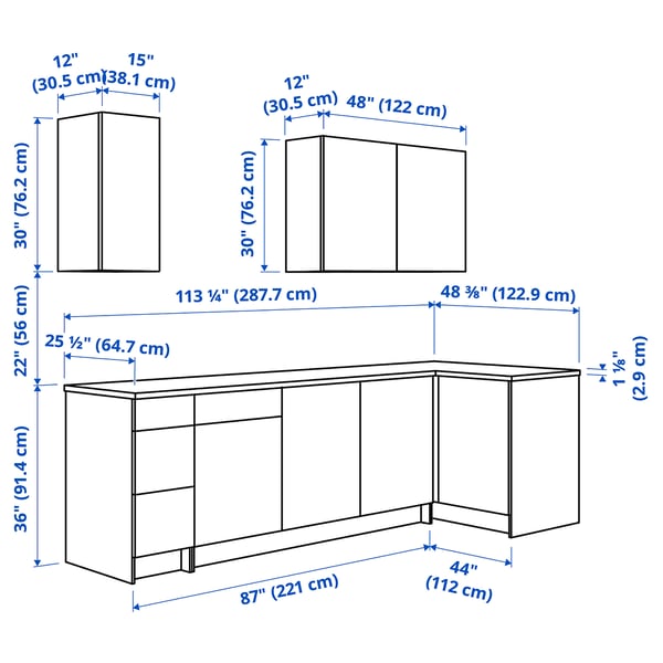 KNOXHULT Corner kitchen, white frame