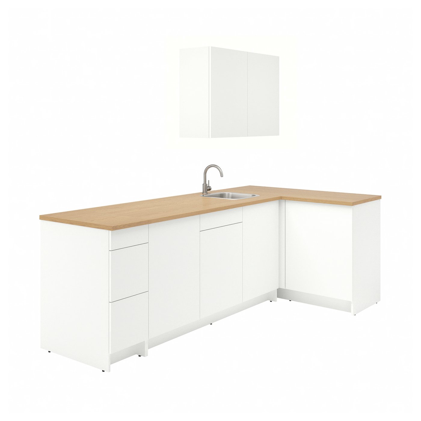 KNOXHULT Corner kitchen, white, 113x48x87