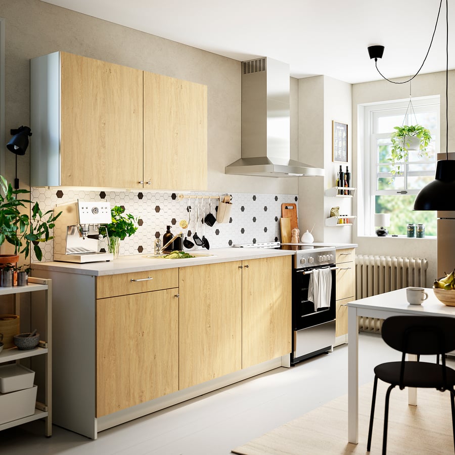KNOXHULT kitchen, oak effect, 117x24x88" - IKEA
