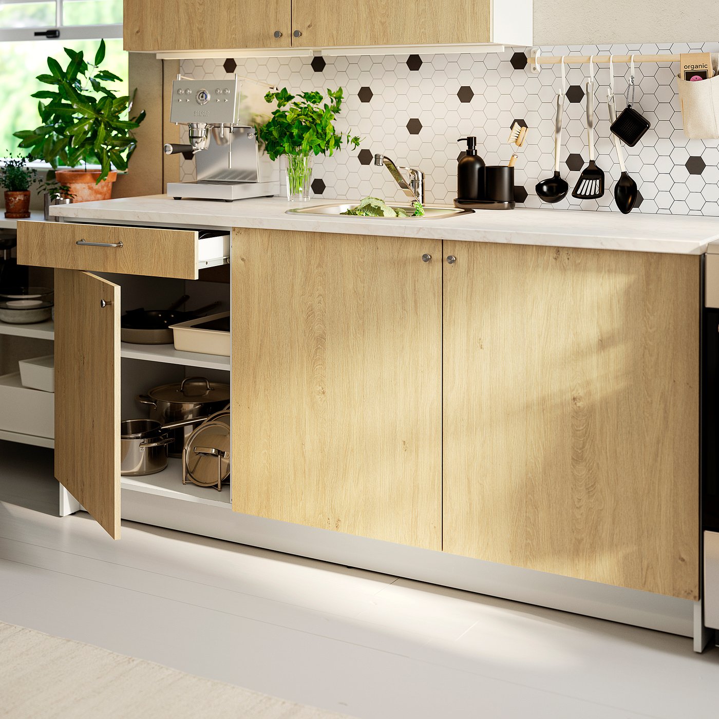 IKEA キッチン KNOXHULT kitchen, oak effect, 117x24x88
