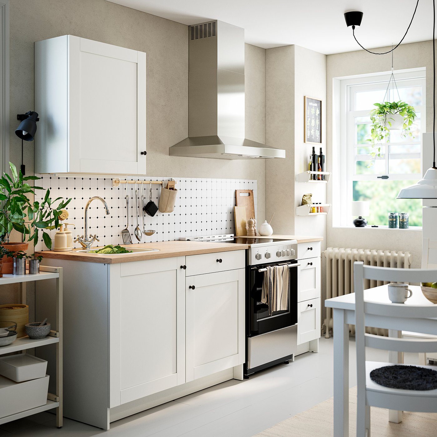 KNOXHULT kitchen, white frame, 93x24x88