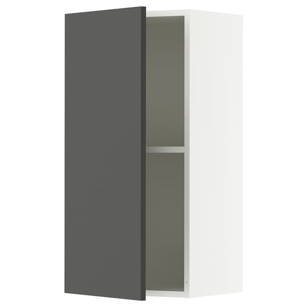 KNOXHULT Wall cabinet with door, dark gray, 15x12x30 "
