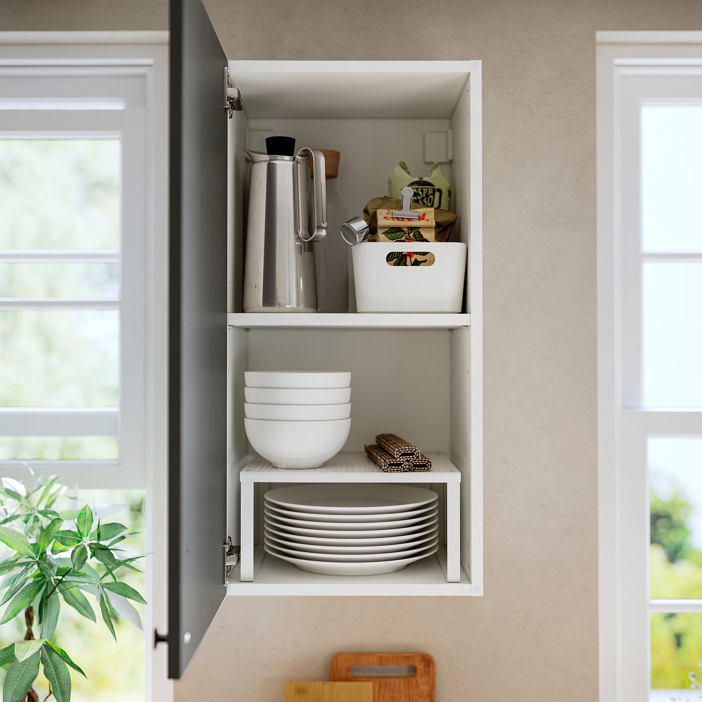 KNOXHULT wall cabinet with door, dark gray, 15x12x30