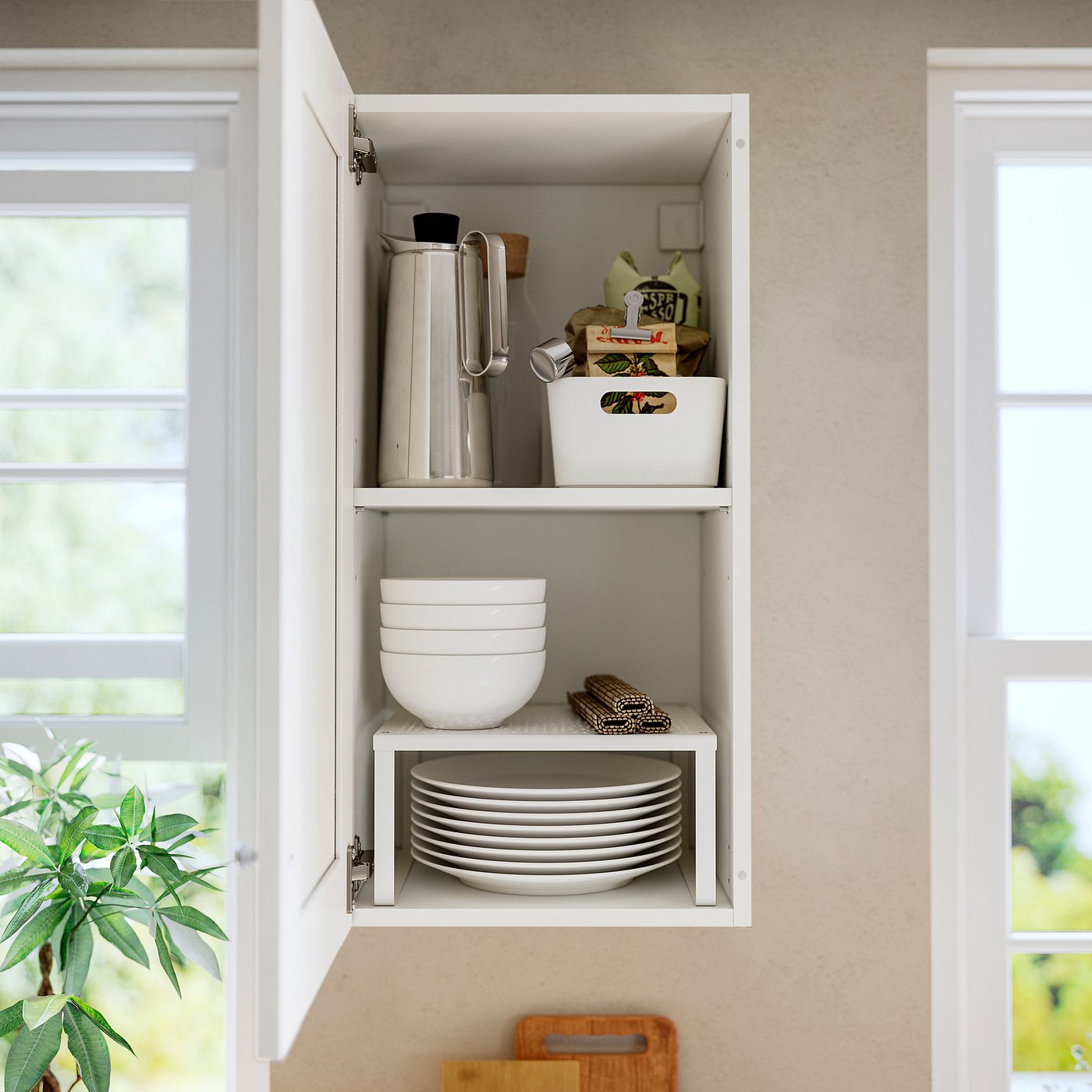 KNOXHULT wall cabinet with door, white frame, 15x12x30