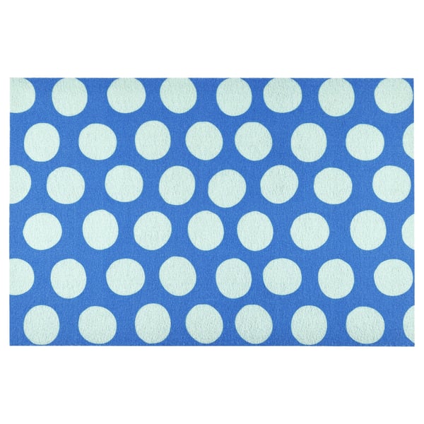 KÖRFÄLTSPIL Door mat, blue green/circle pattern, 2 ' 0 "x2 ' 11 "