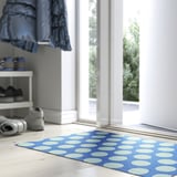 KÖRFÄLTSPIL Door mat, blue green/circle pattern, 2 ' 0 "x2 ' 11 "