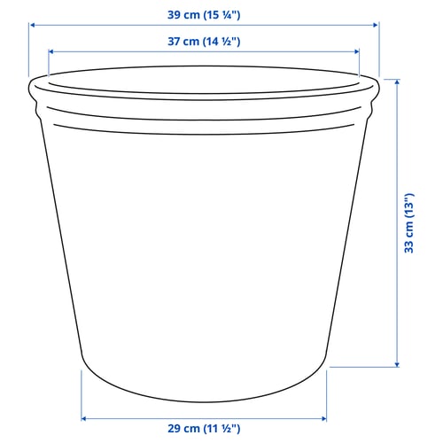 Illustration with measurements for the product: KÖRSBÄRSBJÖRK.