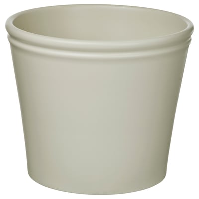 KÖRSBÄRSBJÖRK Plant pot, light grey-beige, 9 ½ "