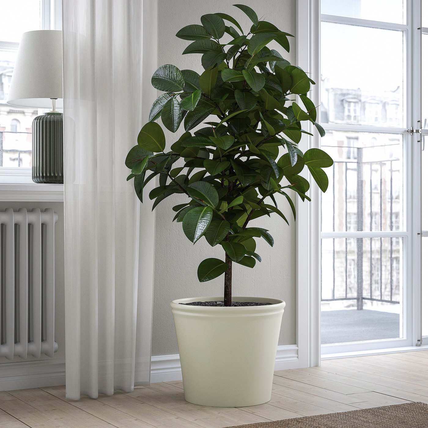 花瓶 NEIGHBORHOOD - P-CHAMBER . SRLMEX-S / P-P POT DARK GRAY KÖRSBÄRSBJÖRK plant pot, light grey-beige, 12 ½