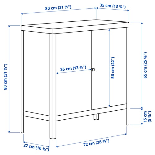 KOLBJÖRN Cabinet, indoor/outdoor, beige, 31 1/2x31 7/8 "