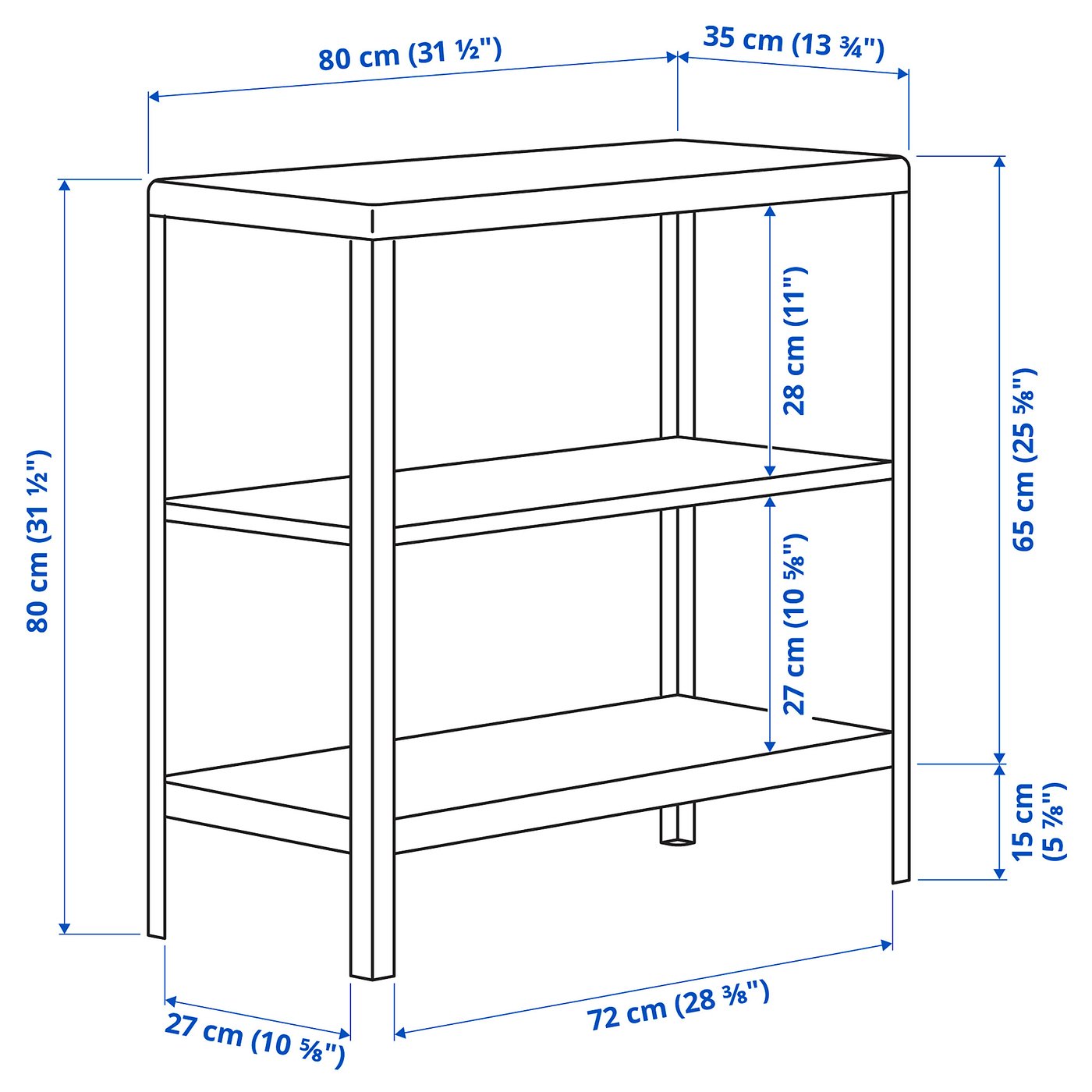 KOLBJÖRN Shelving unit with cabinet, beige, 311/2x145/8x633/8 - IKEA