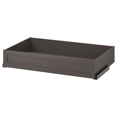 KOMPLEMENT Drawer with framed front, dark gray, 39 3/8x22 7/8 "
