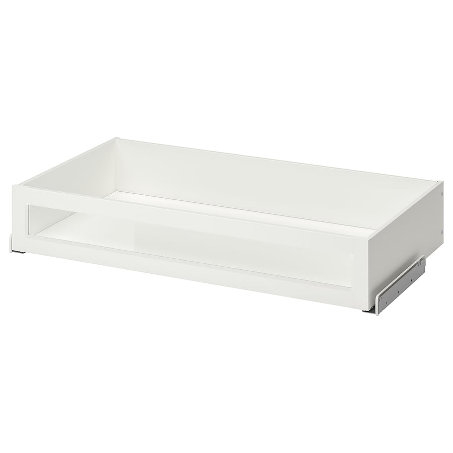KOMPLEMENT Drawer with framed glass front, white, 39 3/8x22 7/8" IKEA