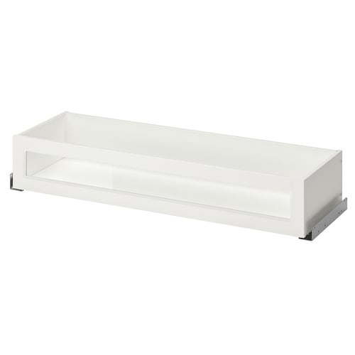 KOMPLEMENT Drawer with framed glass front - white 39 3/8x13 3/4 "