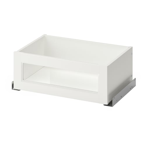 KOMPLEMENT Drawer with framed glass front - white 19 5/8x13 3/4 "