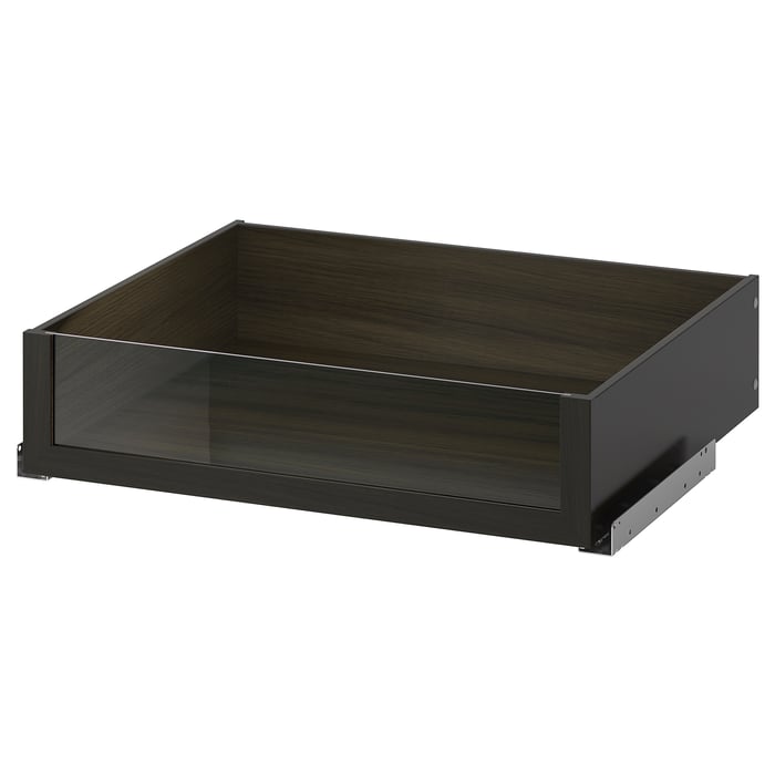 KOMPLEMENT Drawer with glass front, blackbrown, 291/2x227/8" IKEA