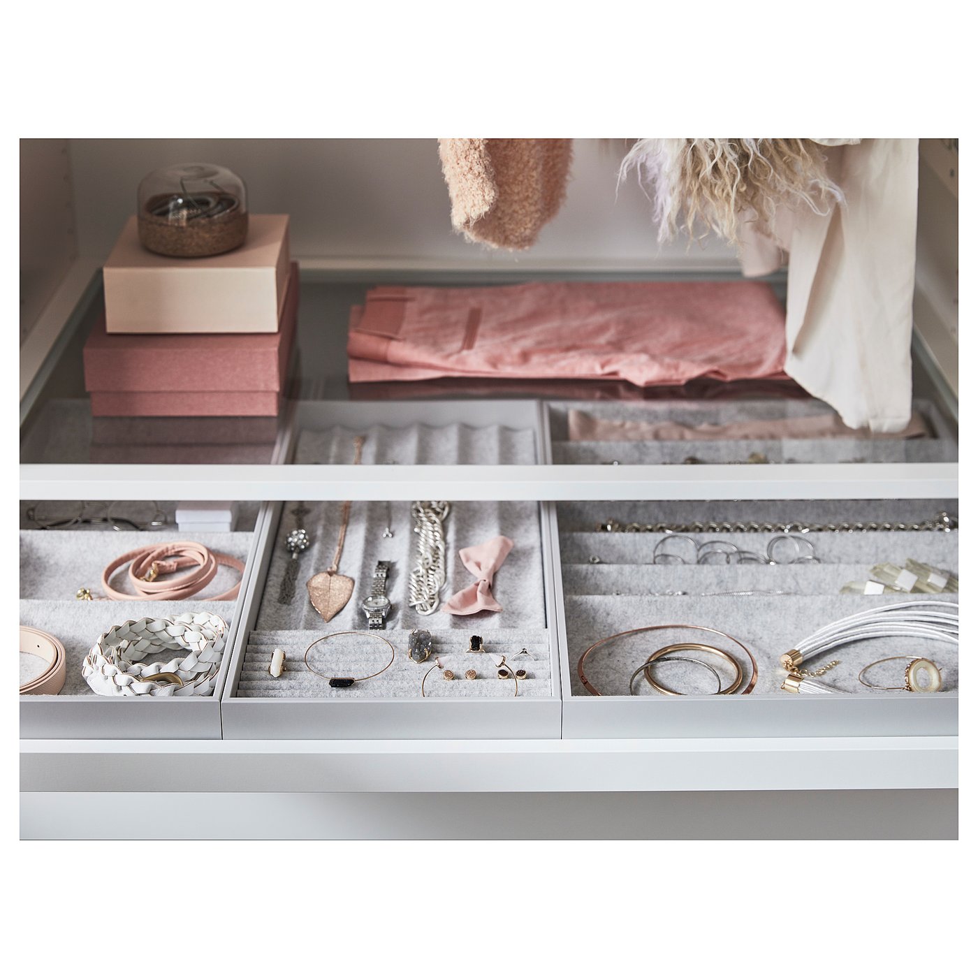 Jewelry Trays 5 Gray Insert Tray Liners W 18 Compartments Drawer