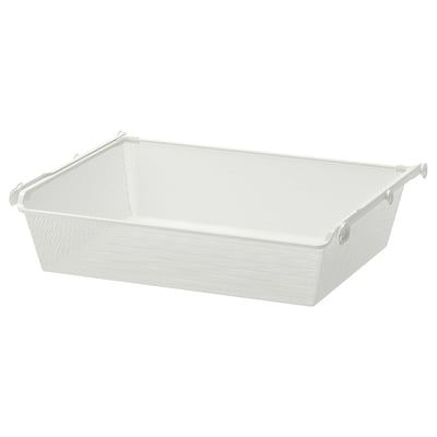 KOMPLEMENT white mesh storage basket, rectangular, with handles for easy access, ideal for home organisation.