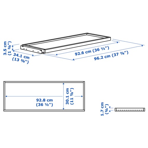 Illustration with measurements for the product: KOMPLEMENT.