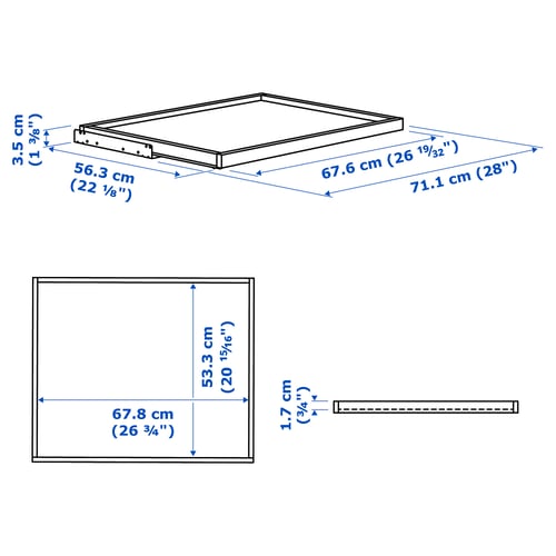 Illustration with measurements for the product: KOMPLEMENT.