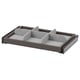 KOMPLEMENT Pull-out tray with divider, dark gray/light gray, 19 5/8x13 3/4 "