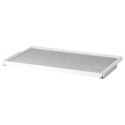 KOMPLEMENT Pull-out tray with drawer mat, white/light gray, 39 3/8x22 7/8 "