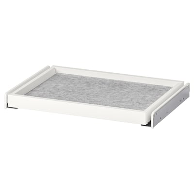 KOMPLEMENT Pull-out tray with drawer mat, white/light gray, 19 5/8x13 3/4 "