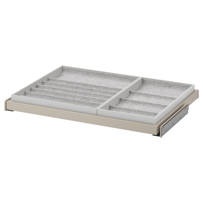 KOMPLEMENT Pull-out tray with insert, gray-beige/light gray, 29 1/2x22 7/8 "