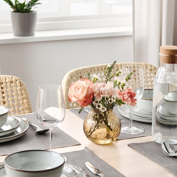 KONSTFULL vase, patterned/brown, 4" IKEA