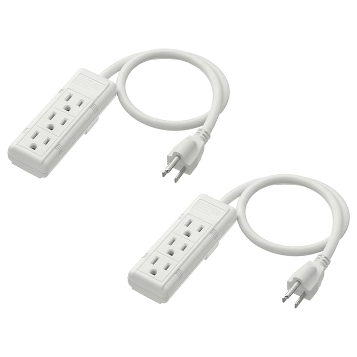 KOPPLA 3 outlet power strip, grounded, white IKEA
