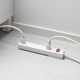 KOPPLA 6 outlet power strip with switch, grounded white, 19 ¾ "