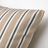 KORALLBUSKE Cushion cover, beige white/stripe pattern, 20x20 "