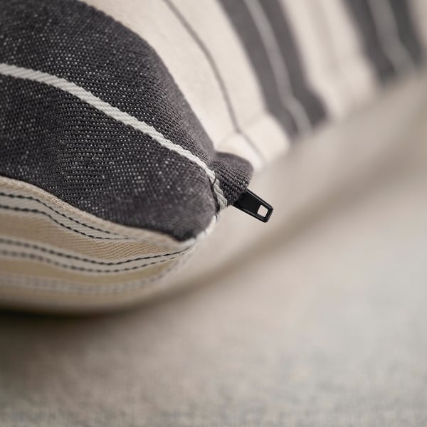 KORALLBUSKE Cushion cover, light beige/anthracite, 20x20 "