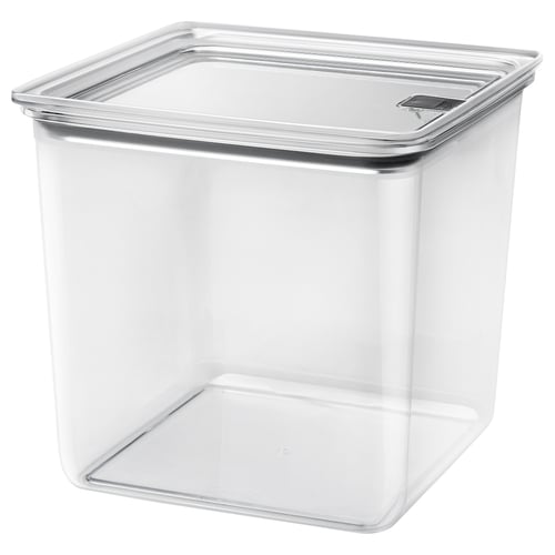 KORALLVIPPA Dry food storage with lid, clear, 152 oz