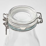 KORKEN Bottle-shaped jar with lid, clear glass, 34 oz