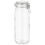 KORKEN Jar with lid, clear glass, 2.1 qt