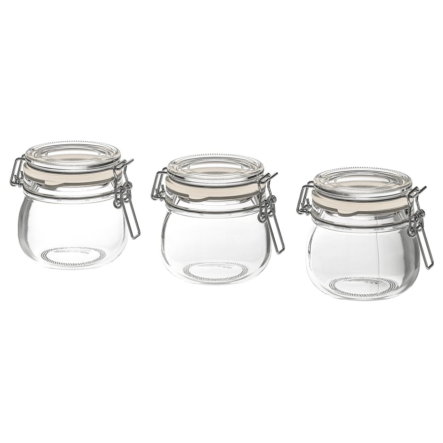 KORKEN Jar with lid, clear glass, 4 oz