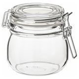 KORKEN Jar with lid, clear glass, 17 oz