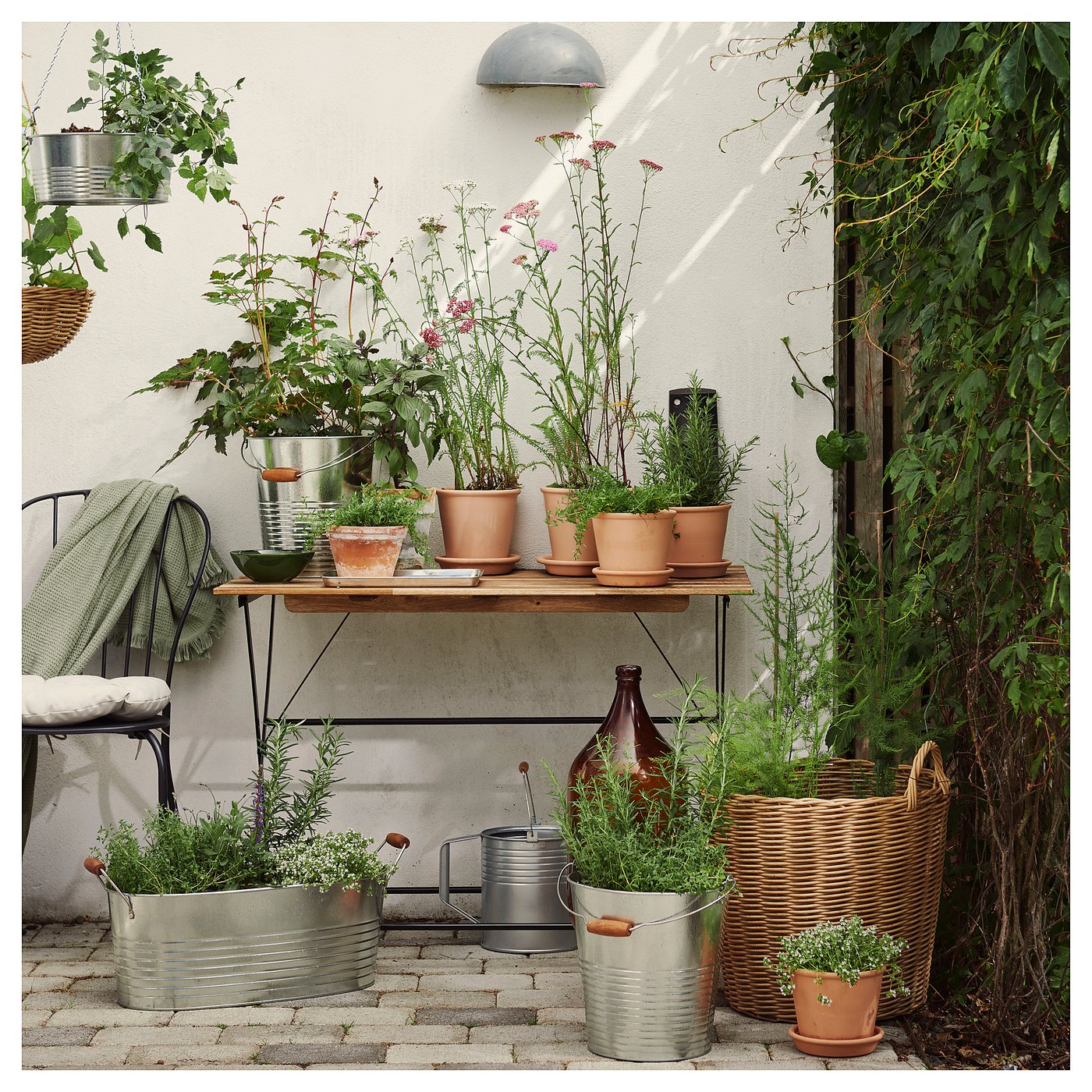 Hanging planter, indoor/outdoor/galvanized 4