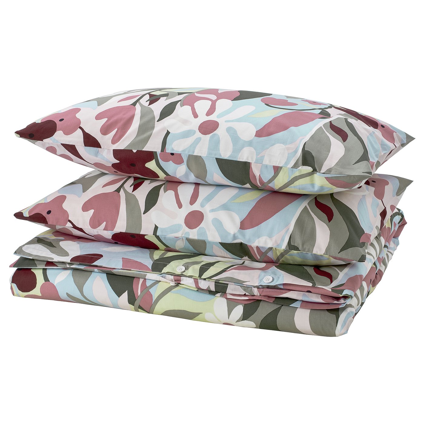 KORSKOVALL Duvet cover and pillowcase(s), multicolor/floral pattern, Full/Queen (Double/Queen)