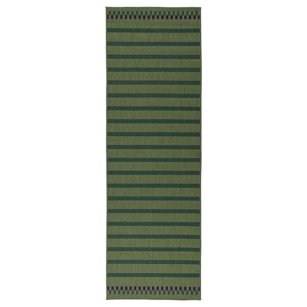 KORSNING Rug flatwoven, in/outdoor, green purple/stripe, 2 ' 7 "x8 ' 2 "